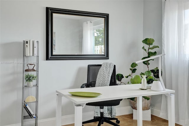 home office featuring baseboards