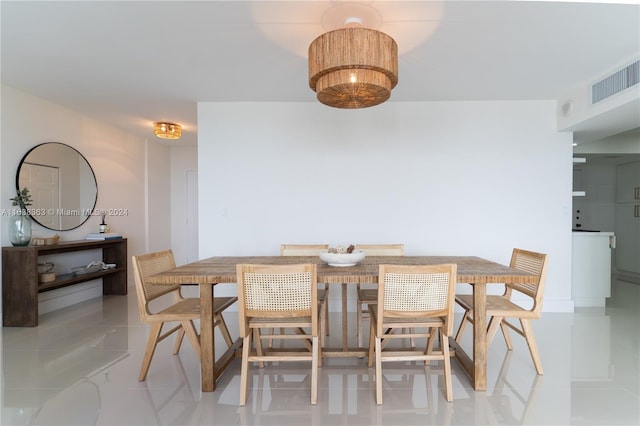 view of tiled dining space