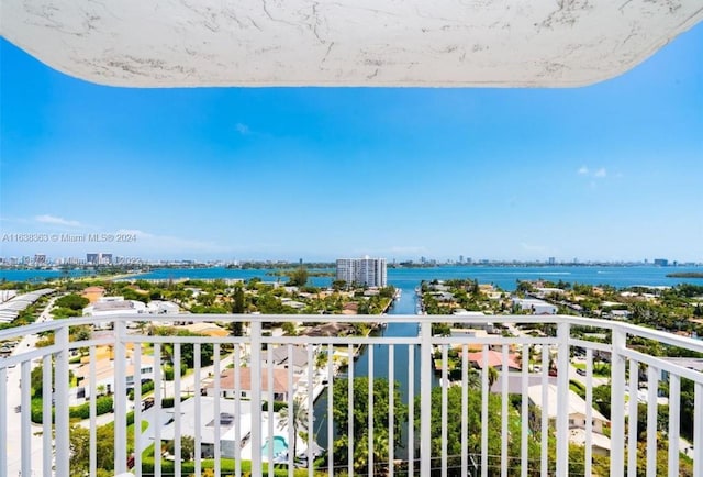 balcony with a water view