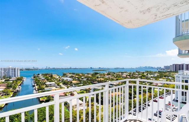 balcony with a water view