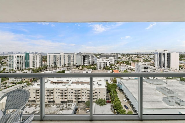 balcony with a view of city