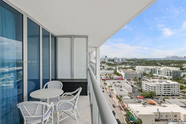 balcony with a city view