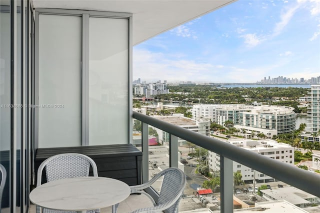 balcony with a view of city