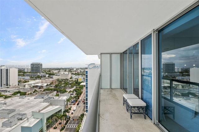 balcony with a view of city