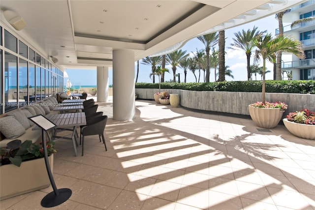 view of patio / terrace with a balcony