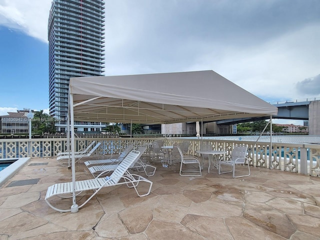 1825 S Ocean Dr Unit 206, Hallandale Beach, FL 33009 - view of patio with a gazebo