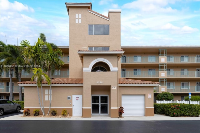 view of building exterior with a garage