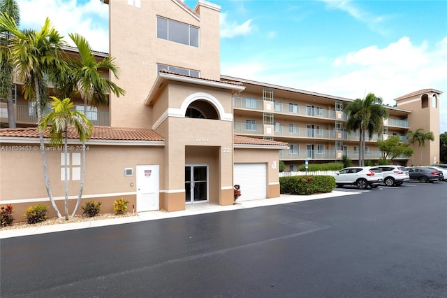 view of building exterior with a garage