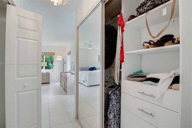 walk in closet featuring light tile patterned floors