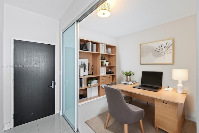 office featuring light tile patterned floors