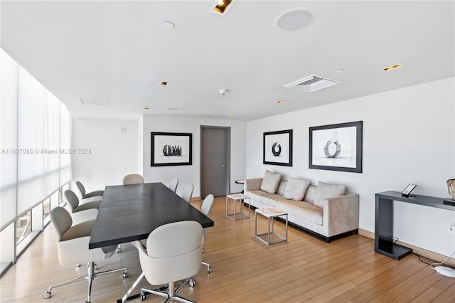 office space featuring light hardwood / wood-style floors