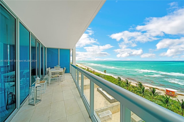 balcony with a water view