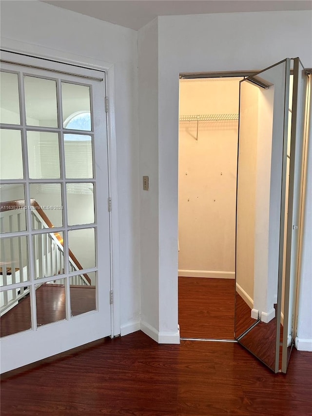 interior space featuring dark hardwood / wood-style flooring