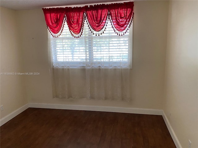 empty room featuring dark hardwood / wood-style floors