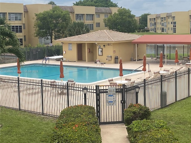 view of pool with a patio area