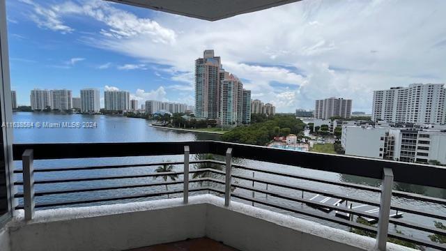 balcony with a water view