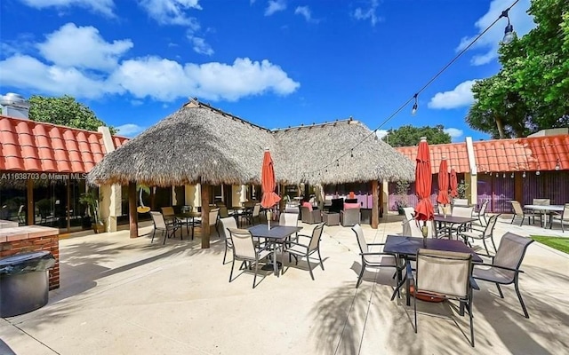 view of patio featuring a gazebo