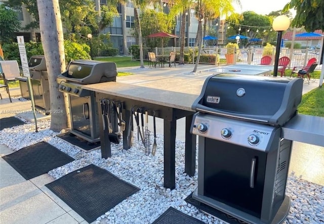 view of patio / terrace with a grill