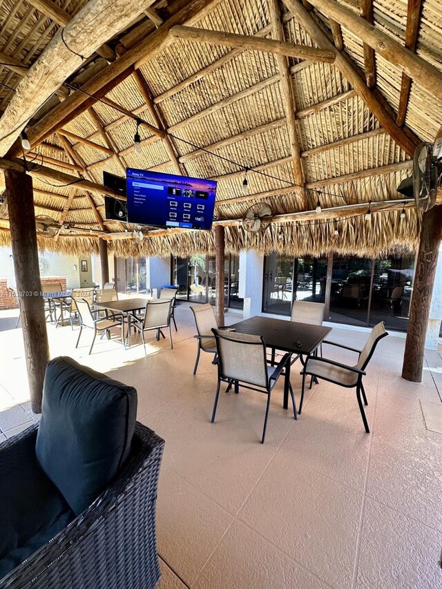 view of patio with a gazebo