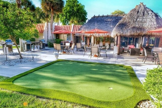 view of community featuring a patio area