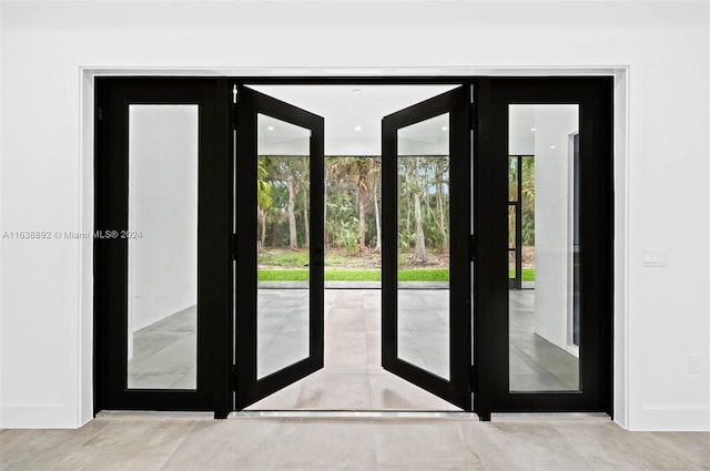 doorway with french doors