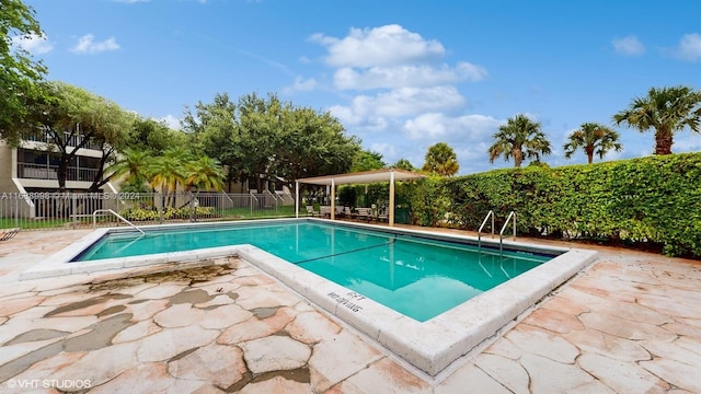 view of pool featuring a patio