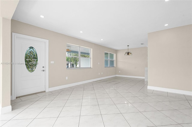 entrance foyer featuring light tile patterned floors