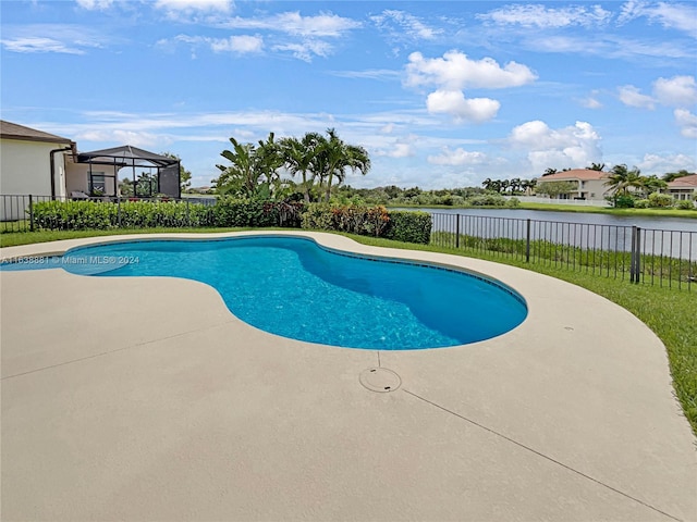 view of pool with a gazebo