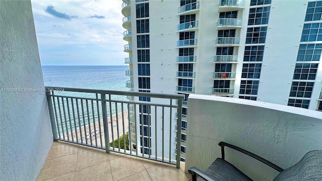 balcony with a water view