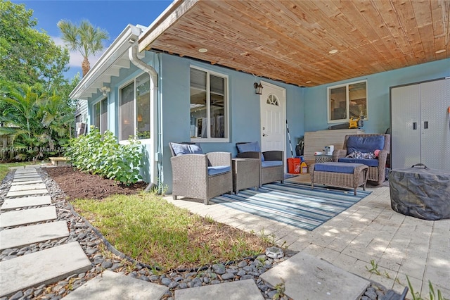 view of patio with an outdoor hangout area