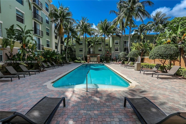 view of pool featuring a patio area