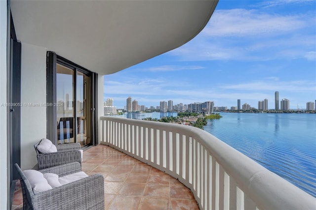 balcony with a water view