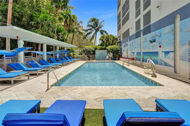 view of pool featuring a patio area