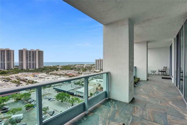 balcony with a water view