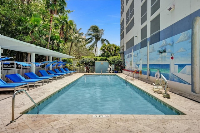 view of pool featuring a patio area