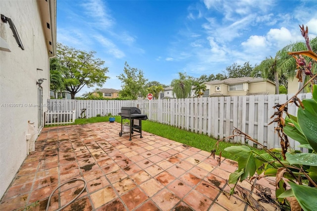 view of patio featuring area for grilling