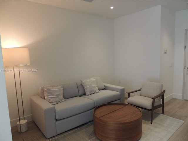 living room with hardwood / wood-style floors