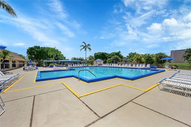 view of pool with a patio area