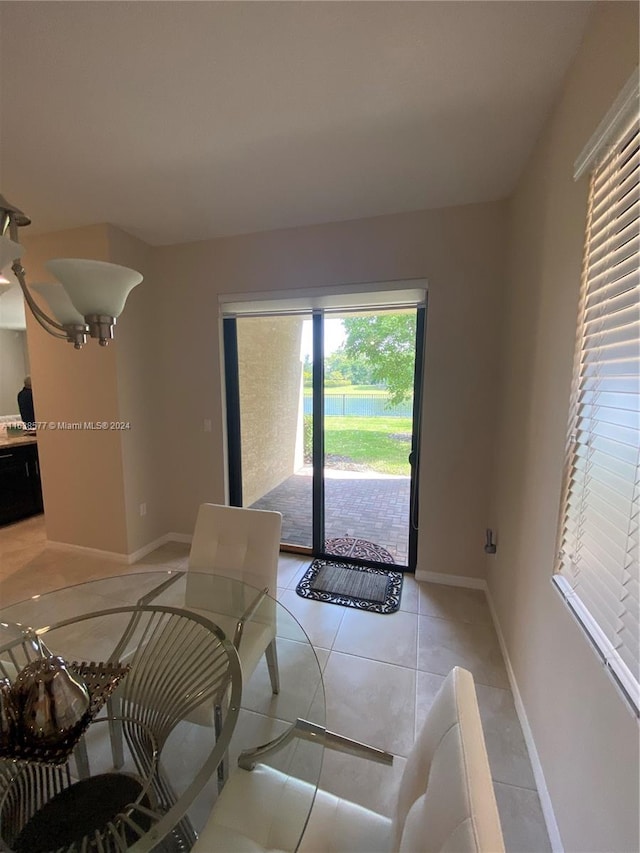 view of tiled living room