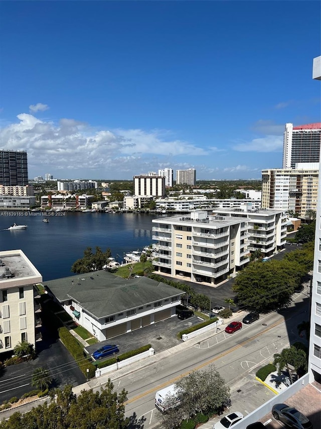 property view of water featuring a view of city