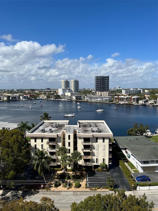 property view of water featuring a view of city