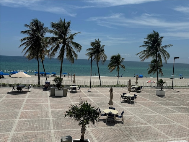 water view with a view of the beach