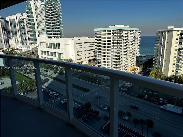 balcony with a water view