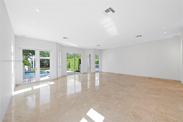 empty room with french doors