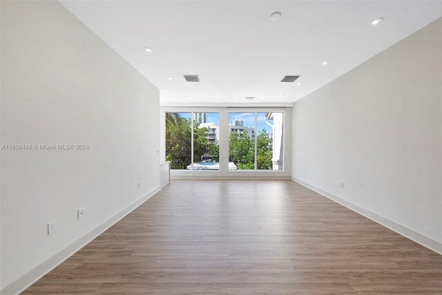 empty room featuring light wood-type flooring