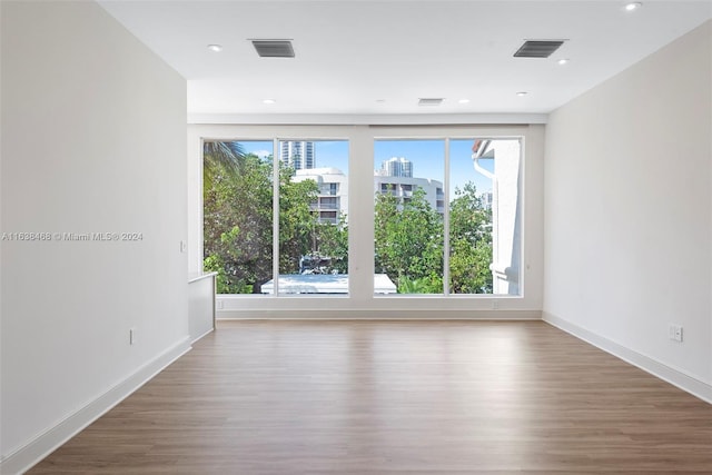 empty room featuring wood-type flooring