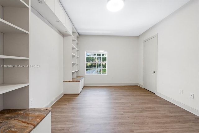 interior space with light hardwood / wood-style floors