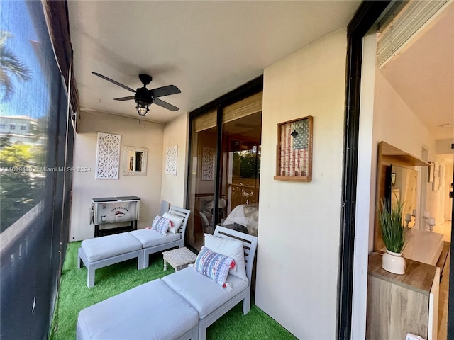 55 Ocean Lane Dr Unit 2030, Key Biscayne, FL 33149 - sunroom / solarium featuring ceiling fan and an outdoor living space