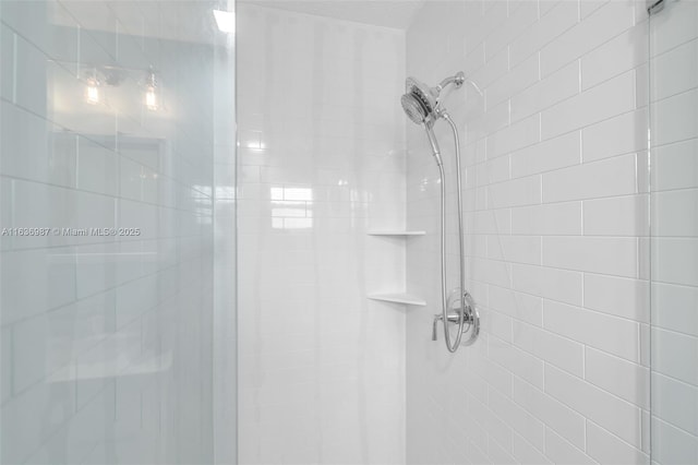 interior details with tiled shower