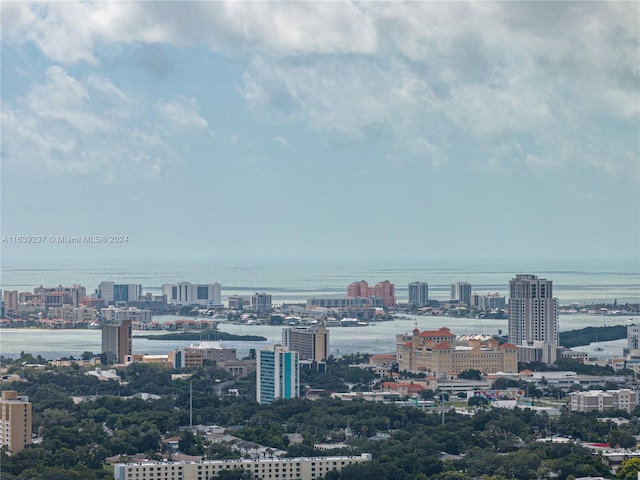 view of city with a water view